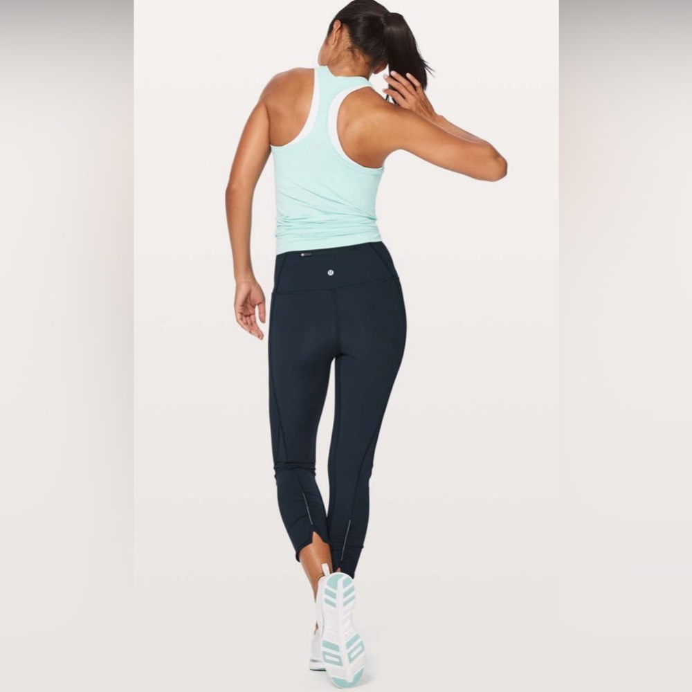 Lululemon On Your Mark Crop 23" in color Nocturnal Teal sz. 6
